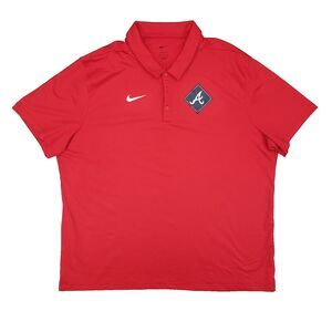 Nike DriFit Atlanta Braves Golf Polo Shirt Mens 3XL‎ Red Performance